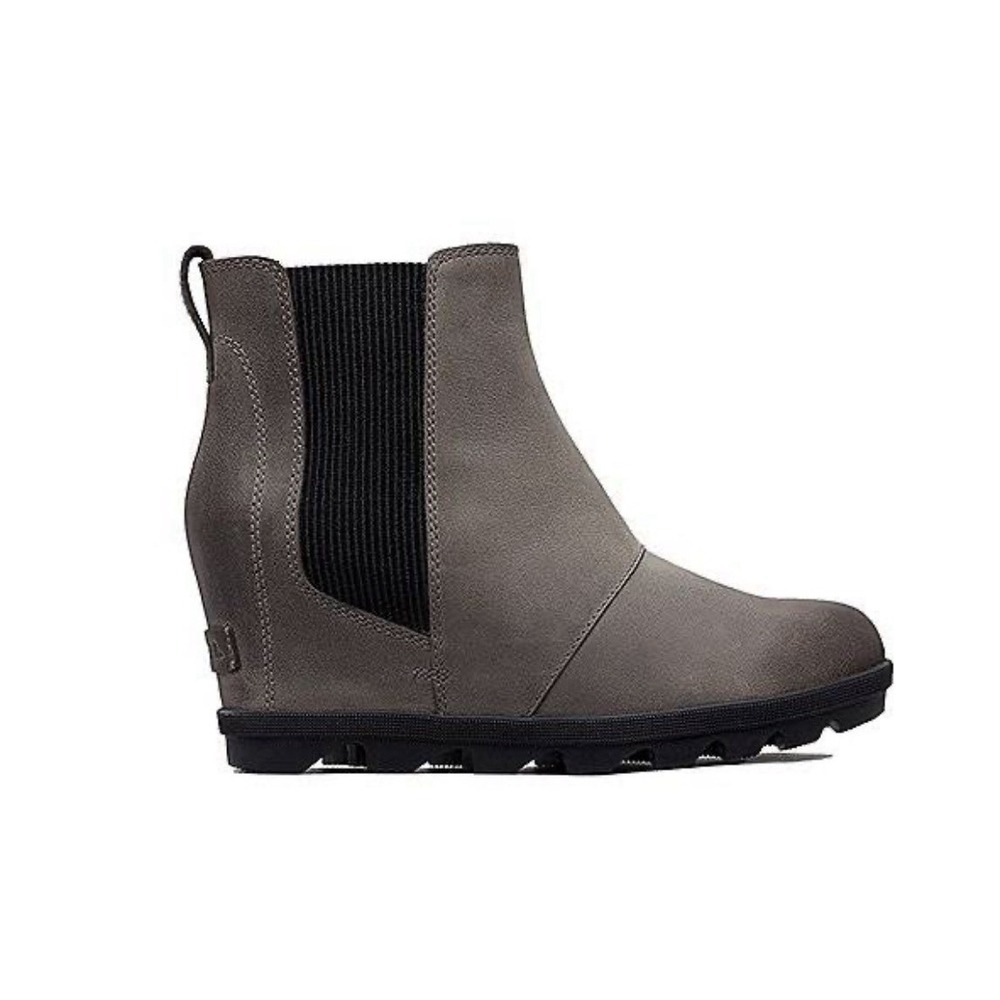 Sorel Joan of Arctic Wedges Chelsea Boots Grey Suede 7 Eu 38 Casual Sporty Comfy